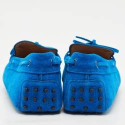 Tod's Blue Suede Gommino Driver Loafers Size 43