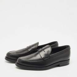 مملوكة مسبقًا Tod's Black Leather Penny Penny Loafers Size 39.5