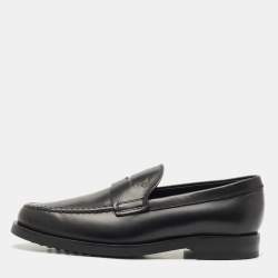 مملوكة مسبقًا Tod's Black Leather Penny Penny Loafers Size 39.5