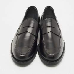 مملوكة مسبقًا Tod's Black Leather Penny Penny Loafers Size 39.5