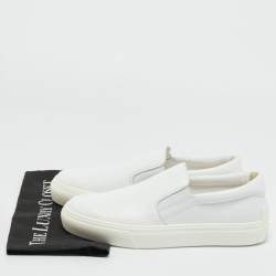 Pre Owned Tod's White Leather Slip On Sneakers Size 41.5