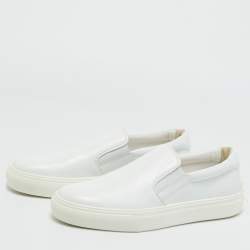 Pre Owned Tod's White Leather Slip On Sneakers Size 41.5