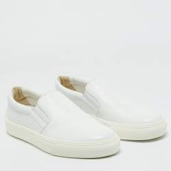 Pre Owned Tod's White Leather Slip On Sneakers Size 41.5