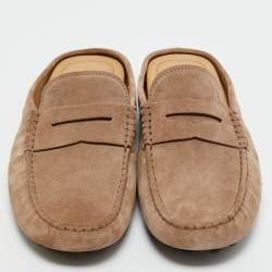 Pre Owned Tod's Brown Suede Gommini Mules Size 40.5
