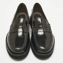 Pre Owned Tod's Black Leather Penny Loafers Size 42