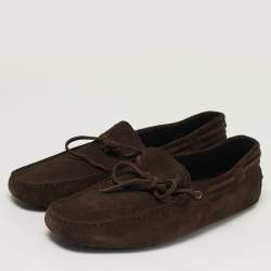 Pre Owned حذاء لوفرز تودز بني سويدي بفيونكة مقاس 44.5