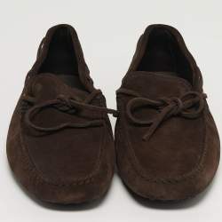 Pre Owned حذاء لوفرز تودز بني سويدي بفيونكة مقاس 44.5