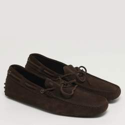 Pre Owned حذاء لوفرز تودز بني سويدي بفيونكة مقاس 44.5