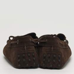 Pre Owned حذاء لوفرز تودز بني سويدي بفيونكة مقاس 44.5