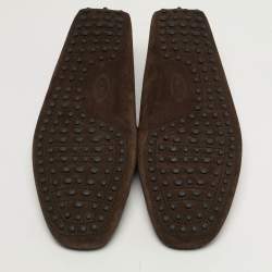 Pre Owned حذاء لوفرز تودز بني سويدي بفيونكة مقاس 44.5