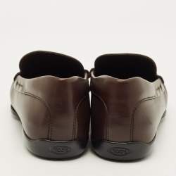 مملوكة مسبقًا حذاء درايفنغ لوفرز موكاسين تودز جلد أسود جوميني مقاس 42