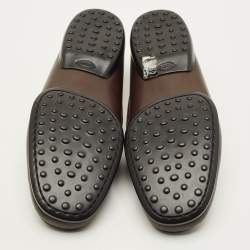 مملوكة مسبقًا حذاء درايفنغ لوفرز موكاسين تودز جلد أسود جوميني مقاس 42