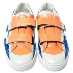 مملوكة مسبقًا Tod's Multicolor Leather Velcro Strap Sneakers Size 43