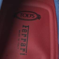 Pre Owned Tod's for Ferrari Blue Suede Bow Loafers Size 44.5