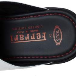 Pre Owned صندل سلايد تودز فور فيراري إصدار محدود بنعل سميك جلد أب يض مقاس 39.5