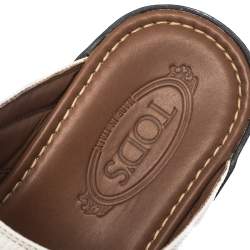 Tod's White Leather Open Toe Sandals Size 39.5 