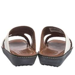 Tod's White Leather Open Toe Sandals Size 39.5 