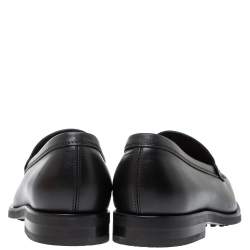 Pre Owned حذاء لوفرز تودز طراز سليب أون مزين سير بيني جلد أسود مقاس 44.5