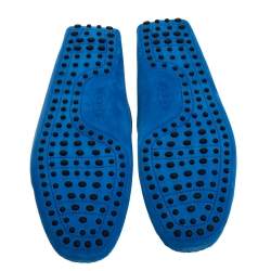 مملوكة مسبقًا حذاء لوفرز تودز طراز سليب أون مزين حرف تي مزدوج جلد و سويدي أزرق مقاس 44