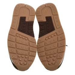 Pre Owned Tod's Green Suede Leather And Fabric Low Top Sneakers Size 42