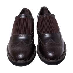 Tod's Brown Brogue Leather Slip On Oxford Size 44.5
