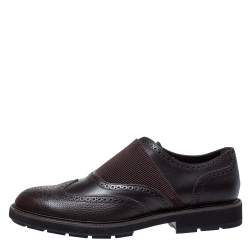 Tod's Brown Brogue Leather Slip On Oxford Size 44.5