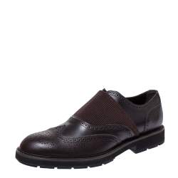 Tod's Brown Brogue Leather Slip On Oxford Size 44.5