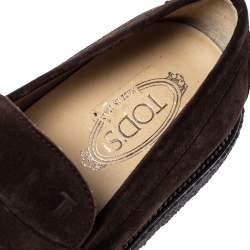 Pre Owned حذاء لوفرز تودز بيني جلد سويدي بني مقاس 44