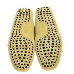 مملوكة مسبقًا حذاء لوفرز تودز سليب أون فيونكة جلد سويدي أصفر مقاس 42