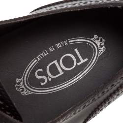 Pre Owned Tod's Brown Brogue Leather Oxfords Size 44