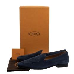 مملوكة مسبقًا حذاء لوفرز سليب أون تودز جلد نوبوك أزرق مقاس 45.5 