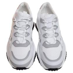 Pre Owned Tod's White Leather and Mesh Active Sporty Sneakers Size 41.5