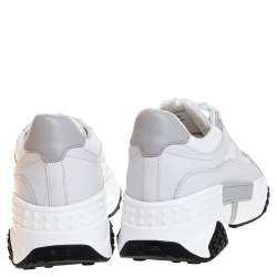 Pre Owned Tod's White Leather and Mesh Active Sporty Sneakers Size 41.5