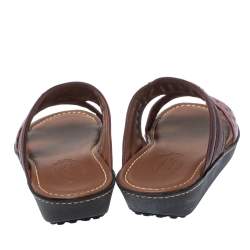 Tod's Two Tone Ostrich Embossed and Leather Sandals Size 39.5