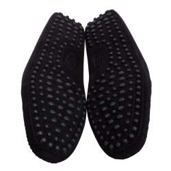 Pre Owned Tod's Black Suede Double T Slip On Loafers Size 44
