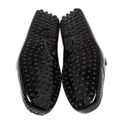 Pre Owned حذاء لوفرز تودز سموكينغ نيو غومينى جلد لامع أسود مقاس 43