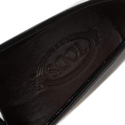 Pre Owned حذاء لوفرز تودز سموكينغ نيو غومينى جلد لامع أسود مقاس 43