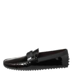 Pre Owned حذاء لوفرز تودز سموكينغ نيو غومينى جلد لامع أسود مقاس 43