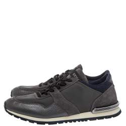 Pre Owned Tod's Multicolor Nylon Fabric And Suede Low Top Sneakers Size 44.5