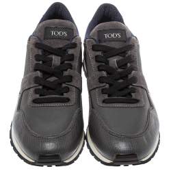 Pre Owned Tod's Multicolor Nylon Fabric And Suede Low Top Sneakers Size 44.5