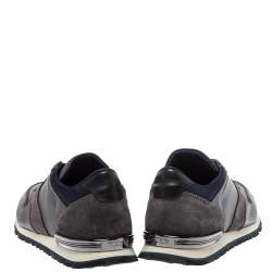 Pre Owned Tod's Multicolor Nylon Fabric And Suede Low Top Sneakers Size 44.5