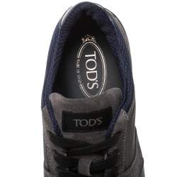 Pre Owned Tod's Multicolor Nylon Fabric And Suede Low Top Sneakers Size 44.5
