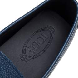 Pre Owned حذاء لوفرز تودز غومينو جلد أزرق سليب أون مقاس 44.5