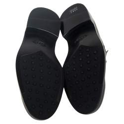 مملوكة مسبقًا Tod's Brown Leather Buckle Slip On Loafers Size 45.5