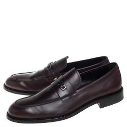 مملوكة مسبقًا Tod's Brown Leather Buckle Slip On Loafers Size 45.5