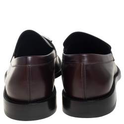 مملوكة مسبقًا Tod's Brown Leather Buckle Slip On Loafers Size 45.5