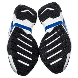 Pre Owned Tod's Blue/White Mesh And Leather Low Top Sneakers Size 42.5