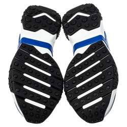 Pre Owned Tod's Blue/White Mesh And Leather Low Top Sneakers Size 43