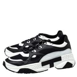 Pre Owned حذاء رياضي تودز نعل سميك شانك جلد وشبك أبيض/ أسود مقاس 43