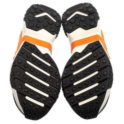 Pre Owned Tod's Black/Orange Mesh and Leather Chunky Platform Sneakers Size 44